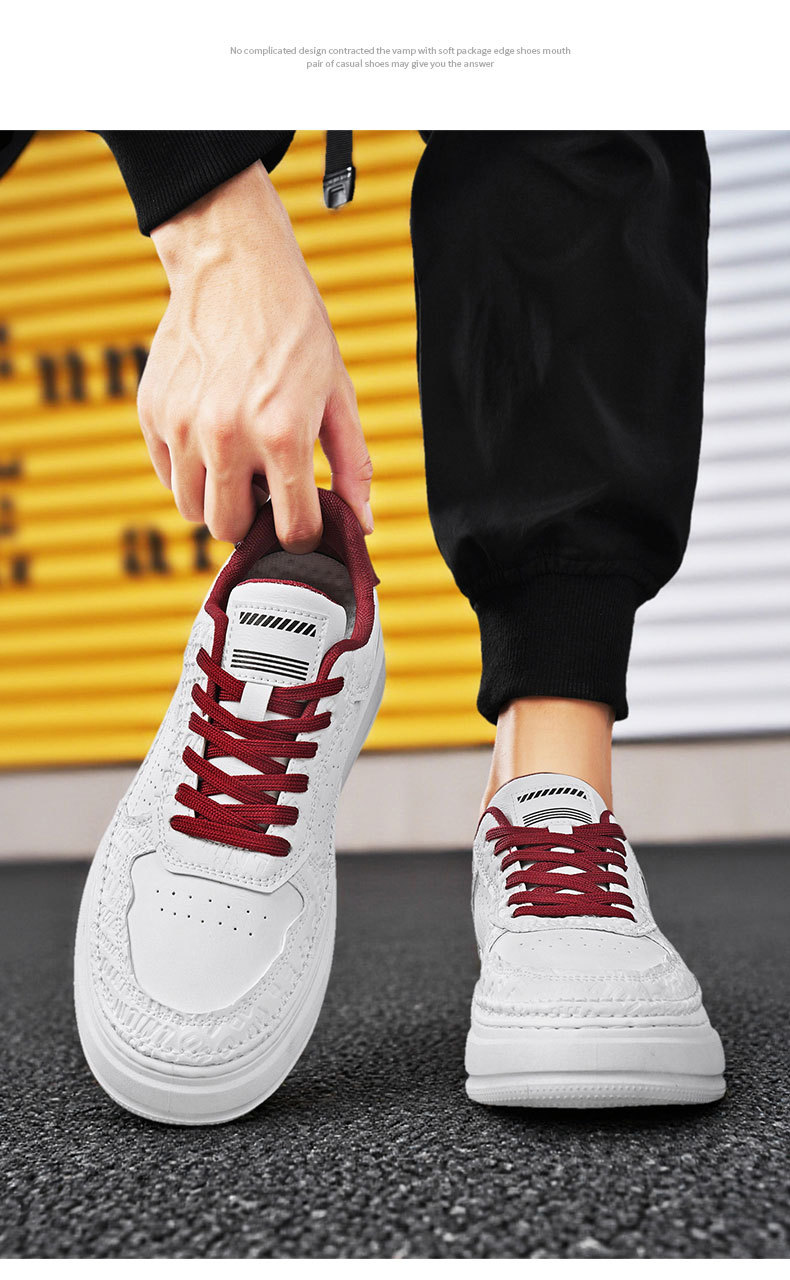 Gedempte plateau-sneakers met veters voor heren detail 7