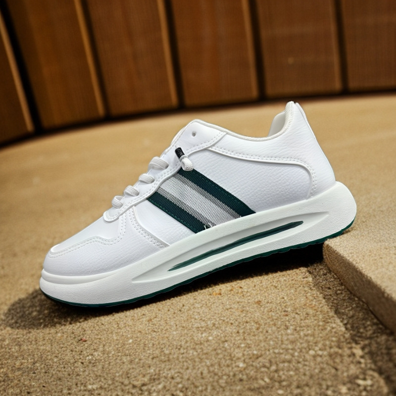Men's Striped Lace-Up PU Leather Casual Sneakers detail 15