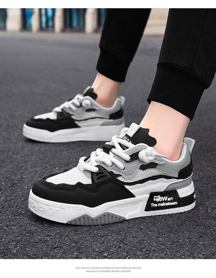 Men's Breathable Colorblock Lace-Up Casual Shoes detail 13