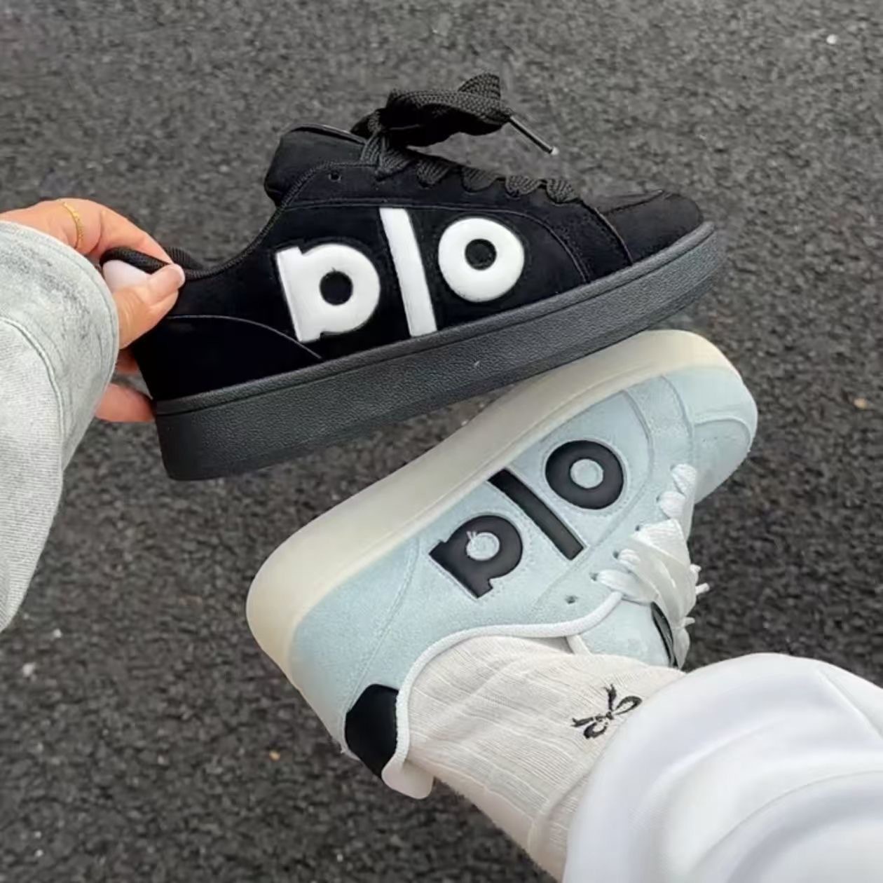 Damen Plateau-Skateschuhe mit Schnürung – Lässige Sneaker detail 7