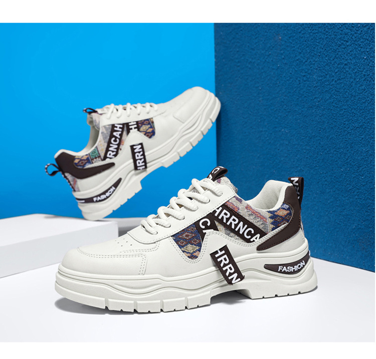 Sneakers stringate da uomo con zeppa e motivo color block detail 10