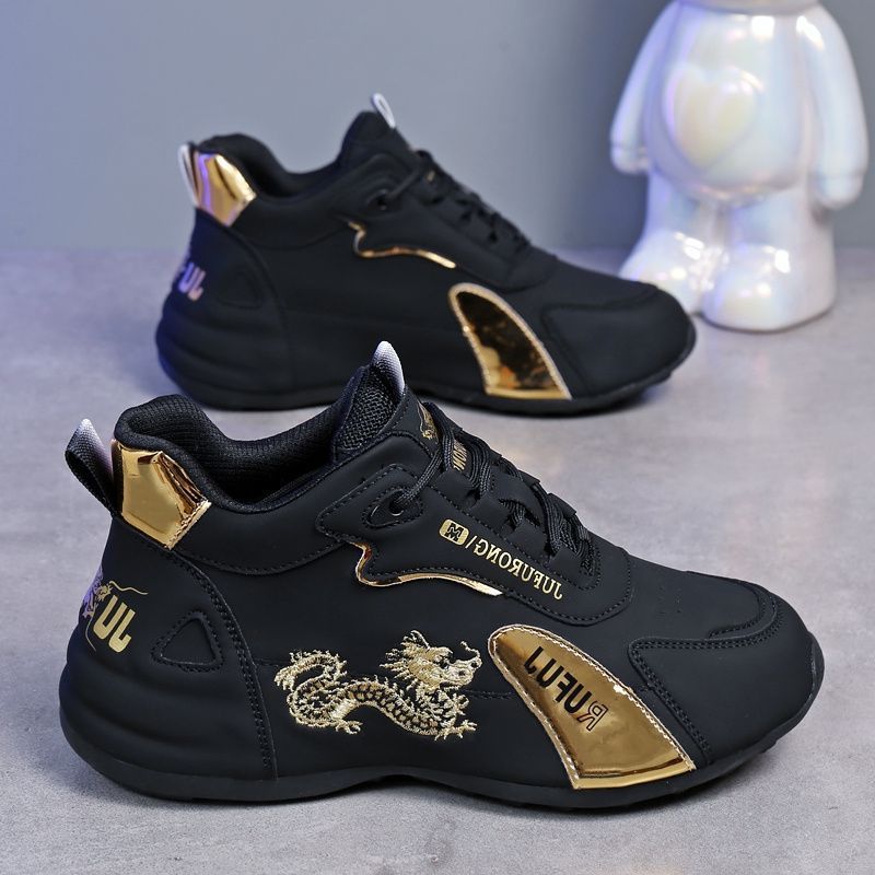 Herren Freizeitschuhe Sneaker zum Schnüren mit Drachenstickerei 4