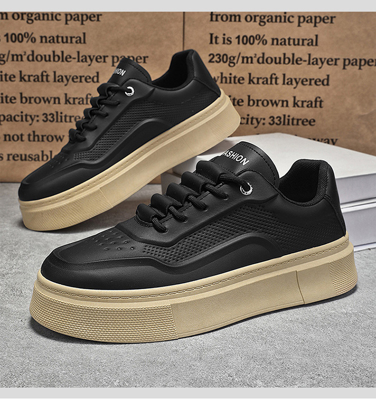 Klobige Schnür-Sneaker für Herren mit Plateausohle, Freizeitschuhe detail 13
