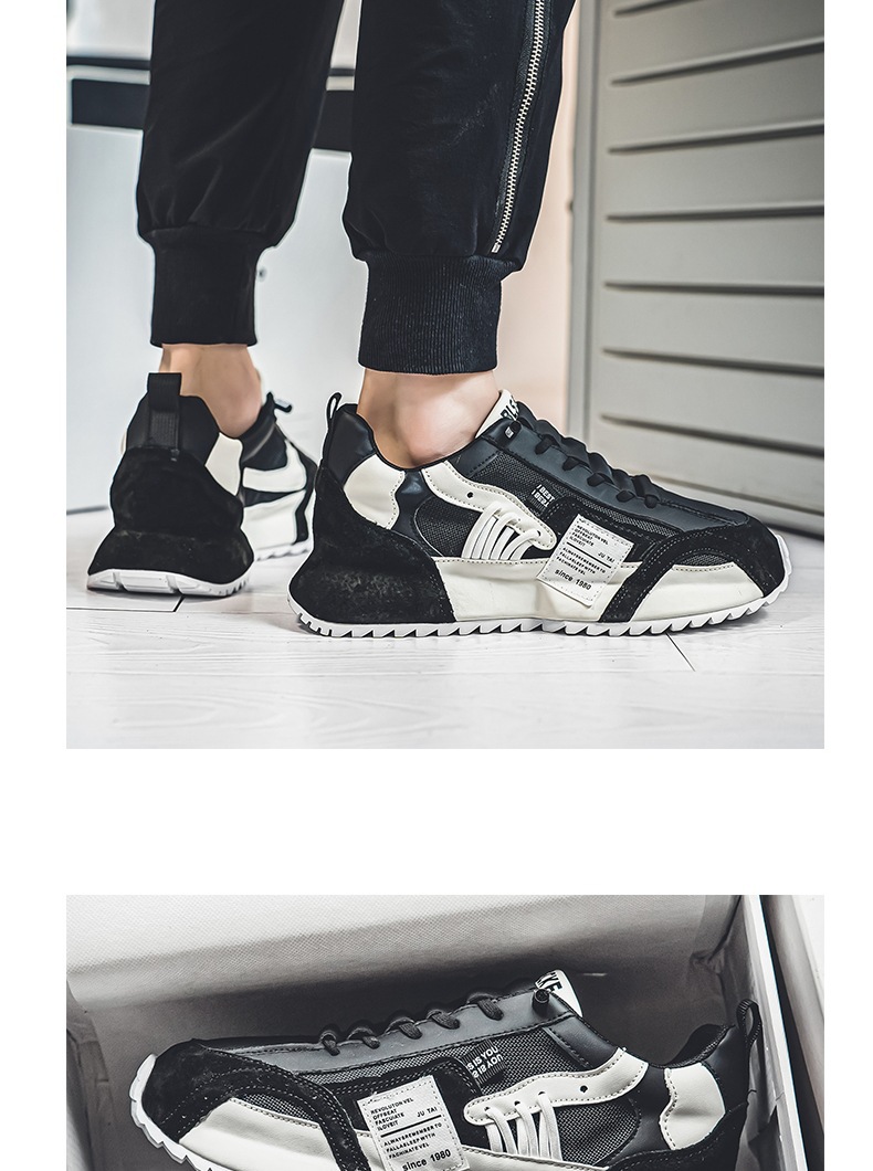 Zapatillas casual de hombre transpirables con cordones y diseño color block detail 15
