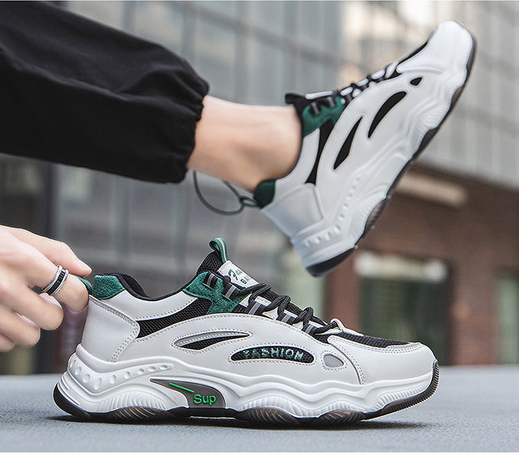 Men's Breathable Colorblock Lace-Up Casual Shoes detail 2