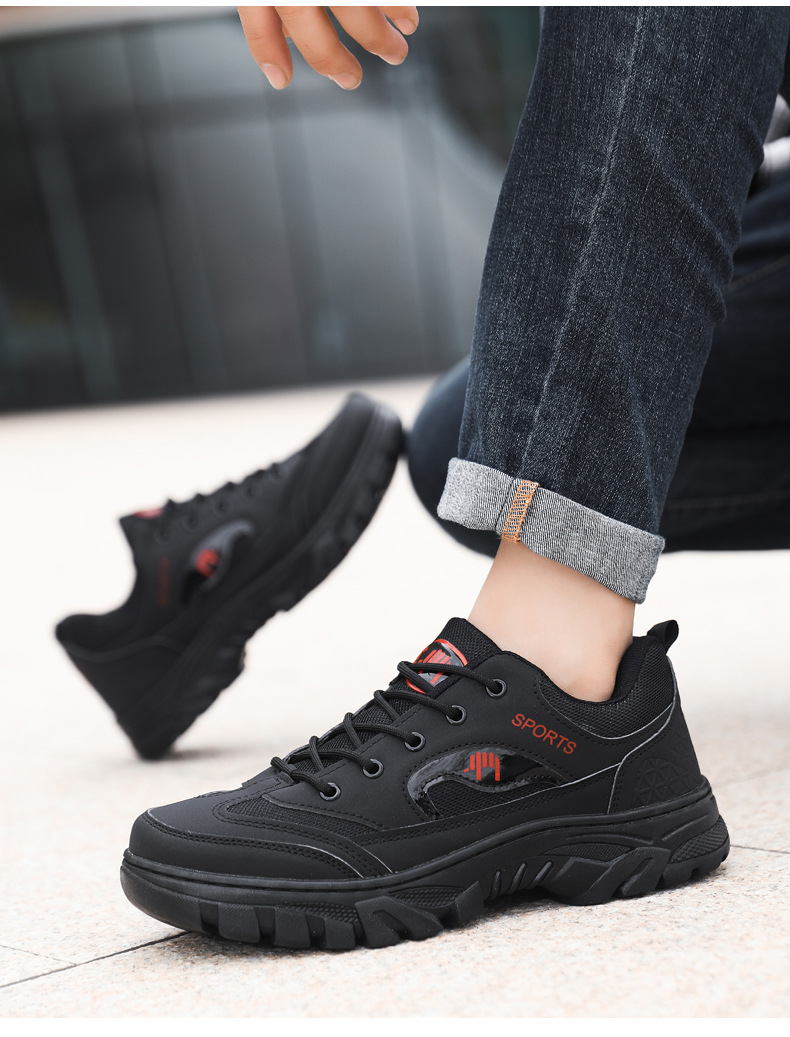 Atmungsaktive rutschfeste Herren-Sportschuhe zum Schnüren für draußen detail 7