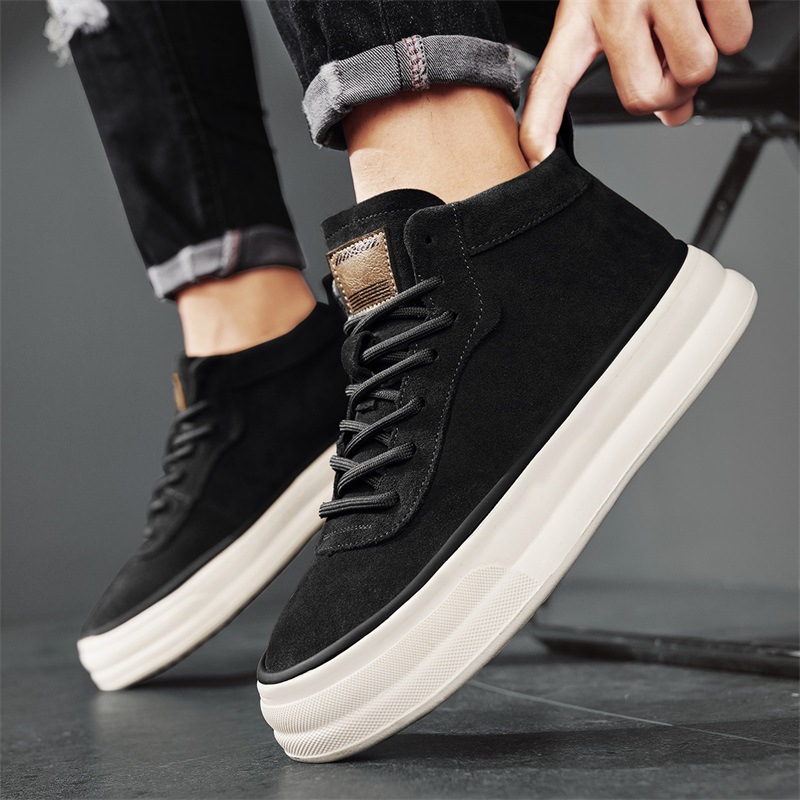 Herren-Freizeitschuhe aus Wildleder mit Schnürung und Plateau 5