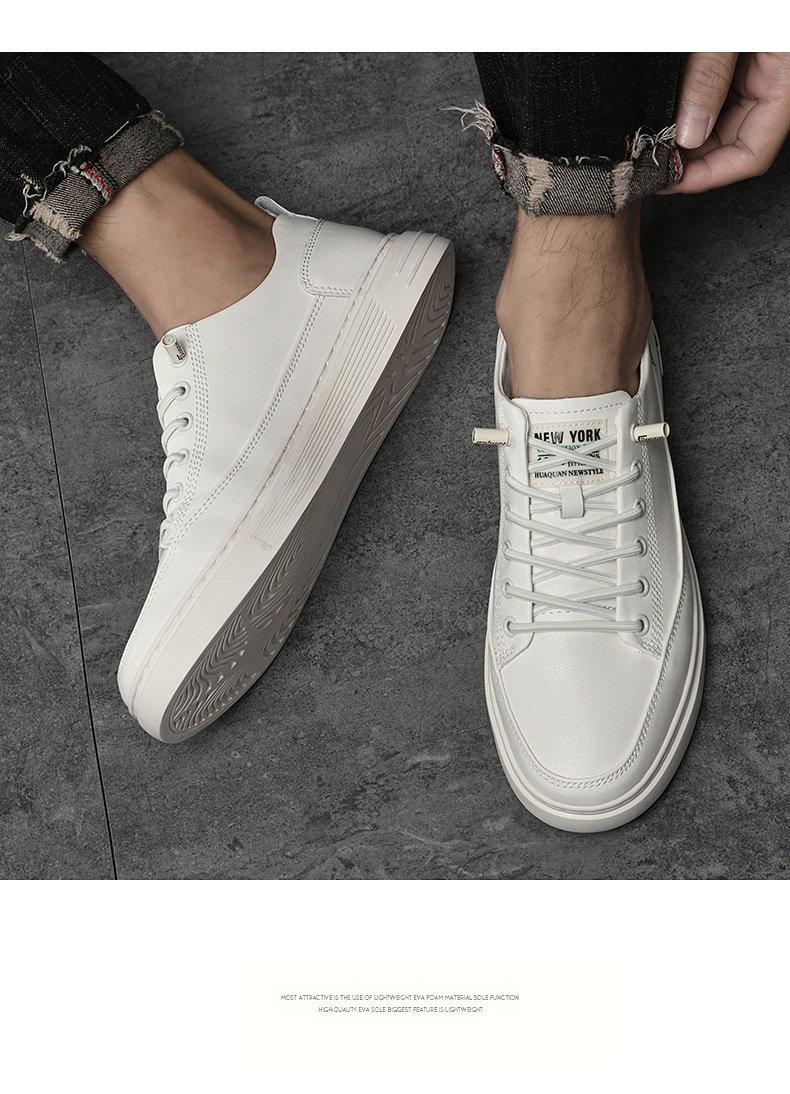 Men's Breathable Leather Lace-Up Casual Shoes detail 12