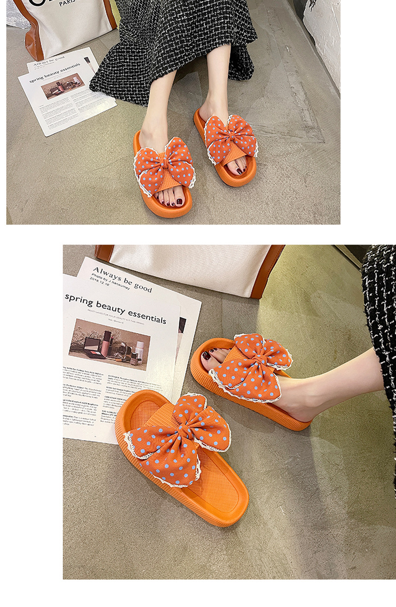 Dames plateau pantoffels met strik – Lichtgewicht & Gedempt detail 5