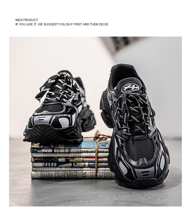 Scarpe casual da uomo con zeppa e design color block traspiranti detail 17