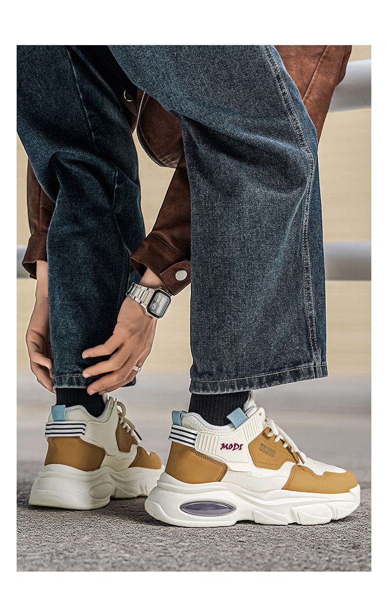 Dikke gedempte casual herenschoenen met colourblock-design detail 11