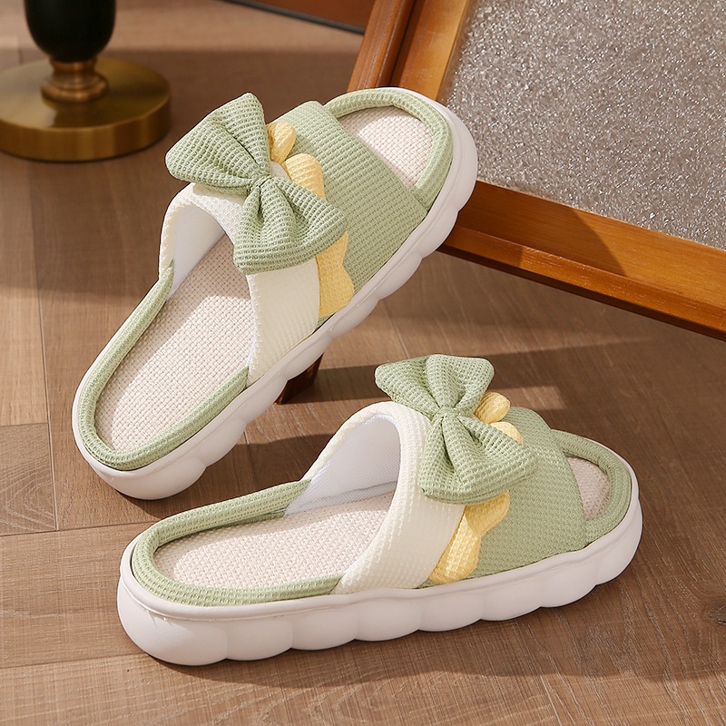 Women's Breathable Linen Open-Toe Slippers detail 10