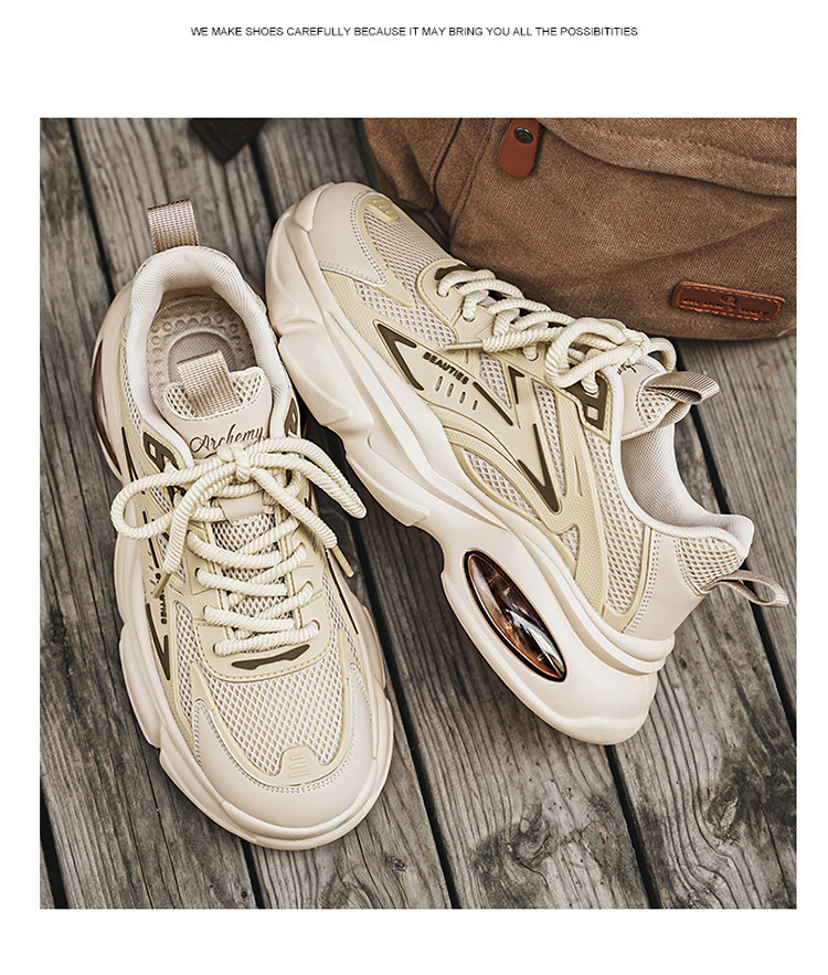 Baskets compensées chunky respirantes en maille pour femme detail 6