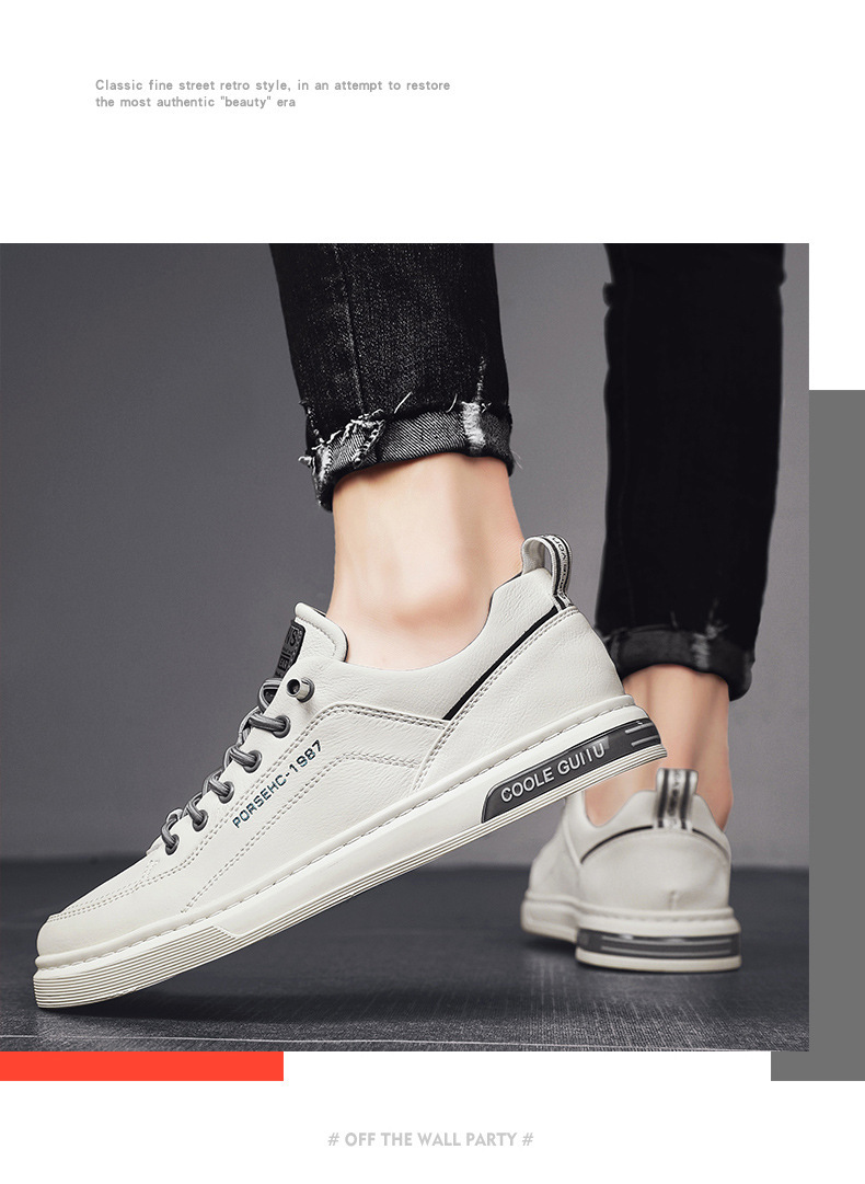 Atmungsaktive Herren-Freizeitschuhe aus PU-Leder zum Schnüren detail 7
