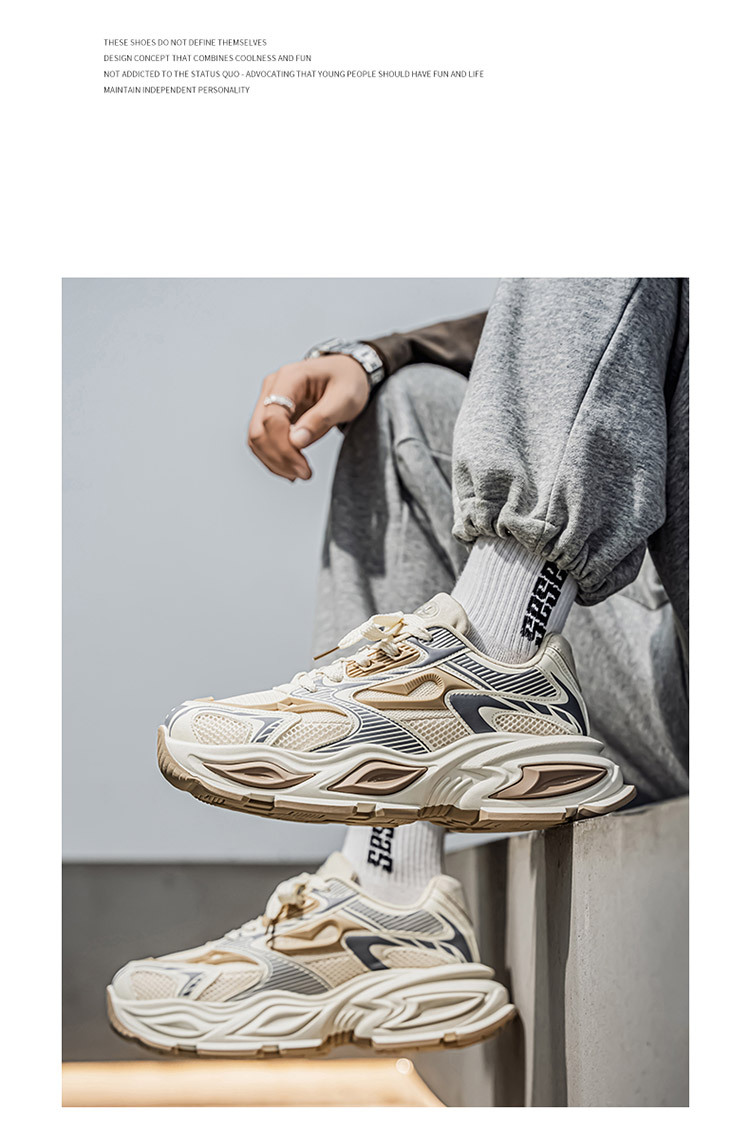 Atmungsaktive Chunky Plateau-Sneaker für Herren detail 1
