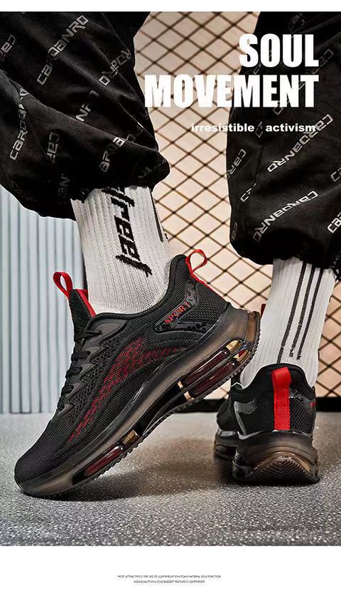 Atmungsaktive Herren-Laufschuhe mit dämpfender Plateausohle detail 2