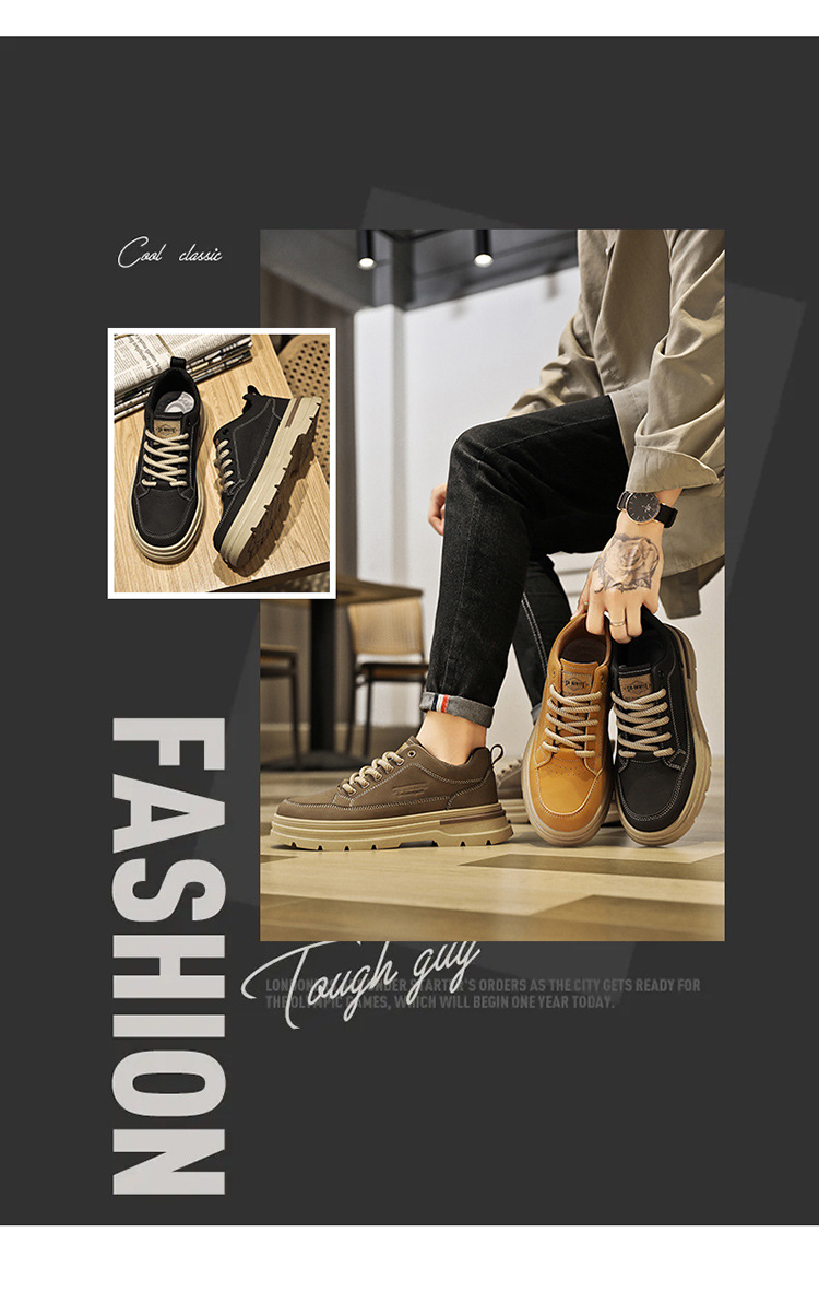Chaussures casual pour homme à lacets et semelle crantée antidérapante detail 1