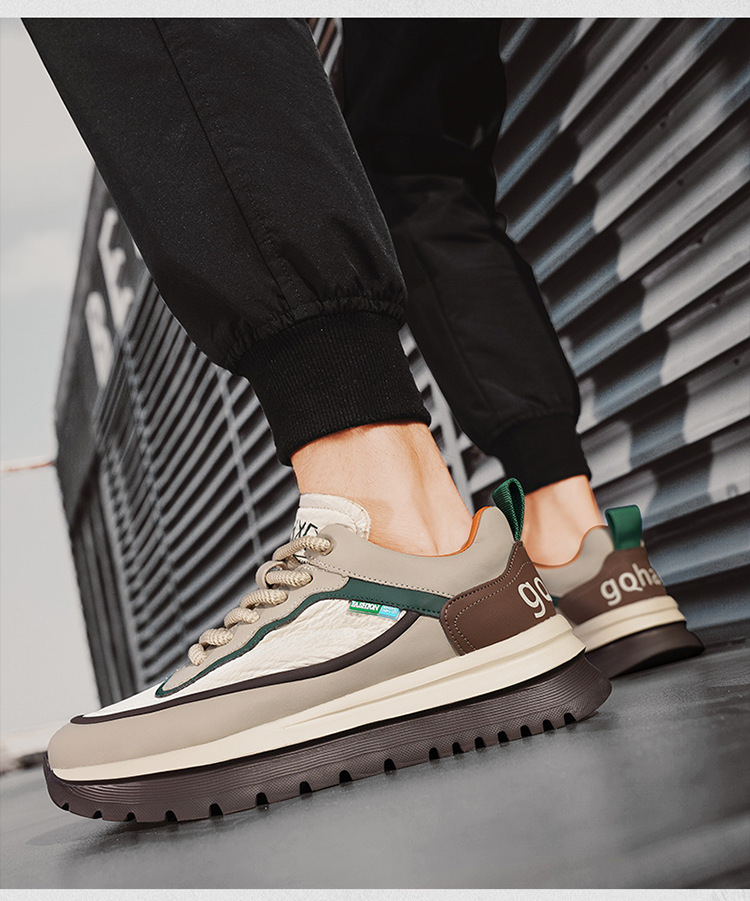 Men's Colorblock Platform Lace-Up Casual Shoes detail 4