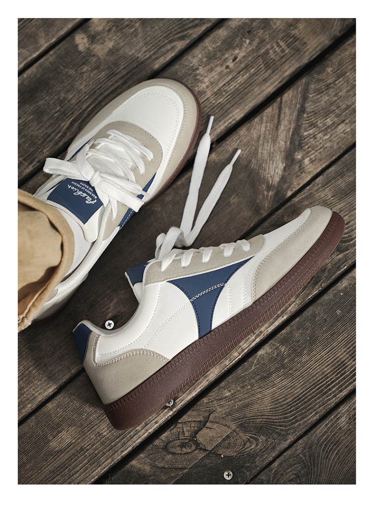 Sneakers casual da uomo stringate stile retrò con design colorblock detail 9