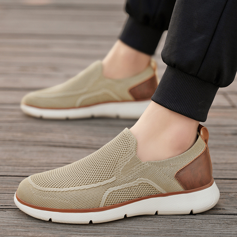 Atmungsaktive Strick-Slip-On-Freizeitschuhe für Herren 4