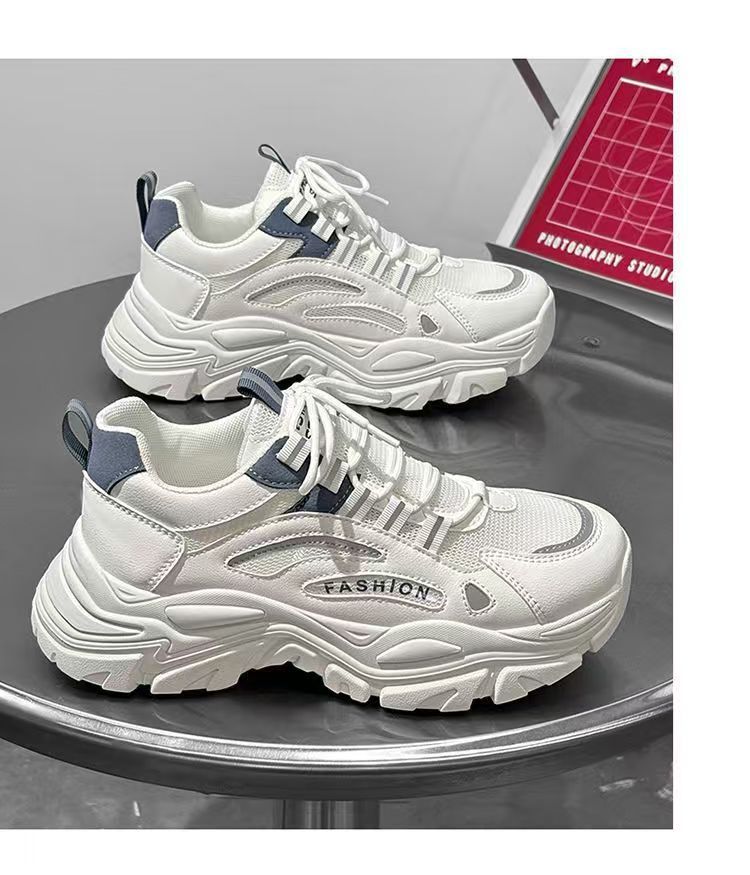 Ademende platform sneakers voor heren met colourblock detail 5