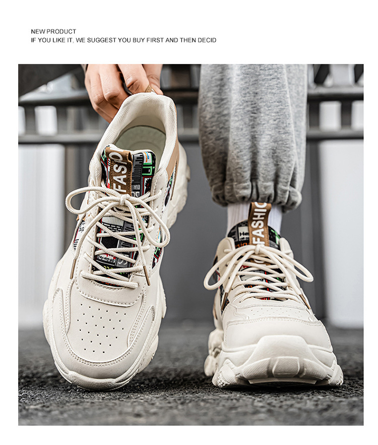 Rutschfeste Plateau-Freizeitschuhe für Herren mit Schnürung detail 7