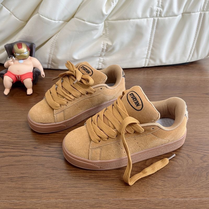 Unisex suède plateau skateschoenen met vetersluiting detail 8