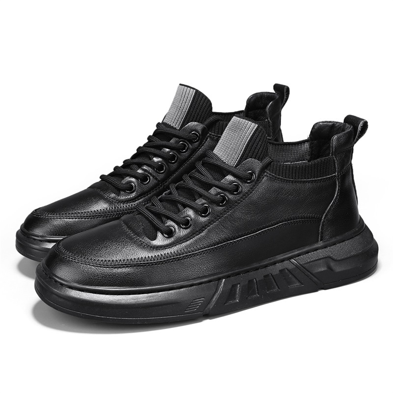 Warme heren casual schoenen van PU-leer met pluche voering detail 7
