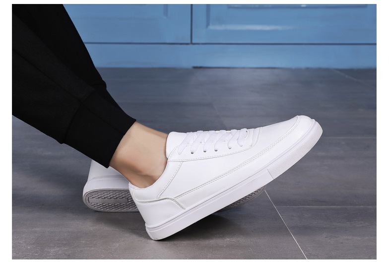 Einfarbige Herren-Sneaker aus PU-Leder, rutschfest & lässig detail 9