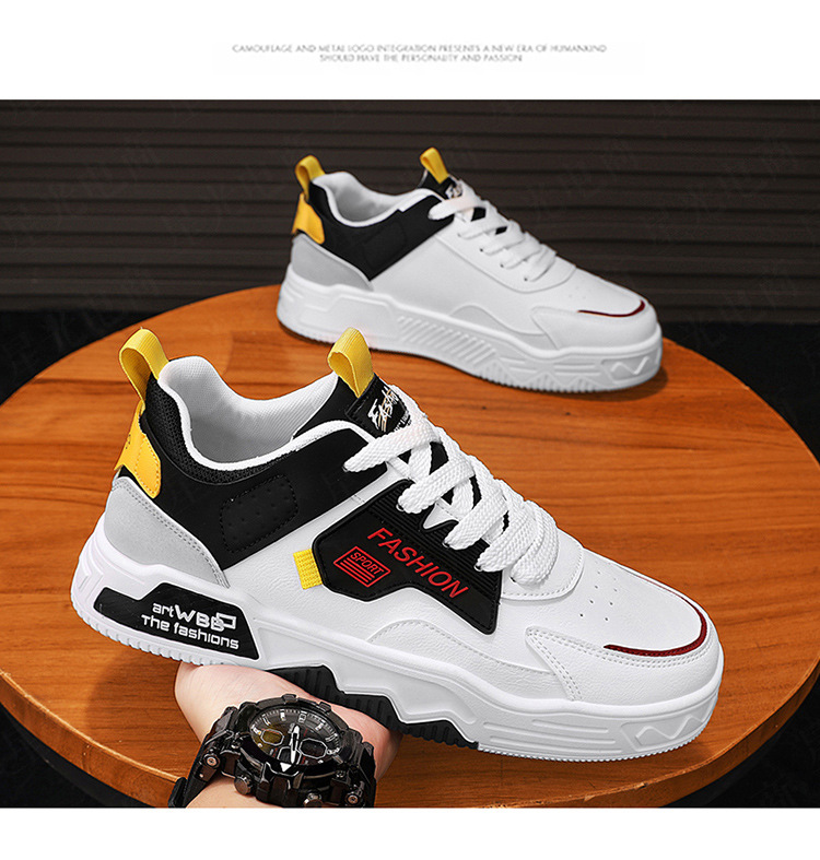 Men's Colorblock Lace-Up Casual Platform Sneakers detail 9