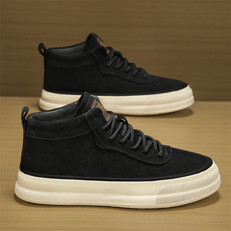 Herren-Freizeitschuhe aus Wildleder mit Schnürung und Plateau detail 16