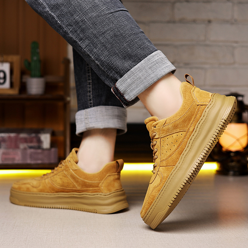 Herren Plateau-Freizeitschuhe aus Wildlederimitat zum Schnüren detail 4