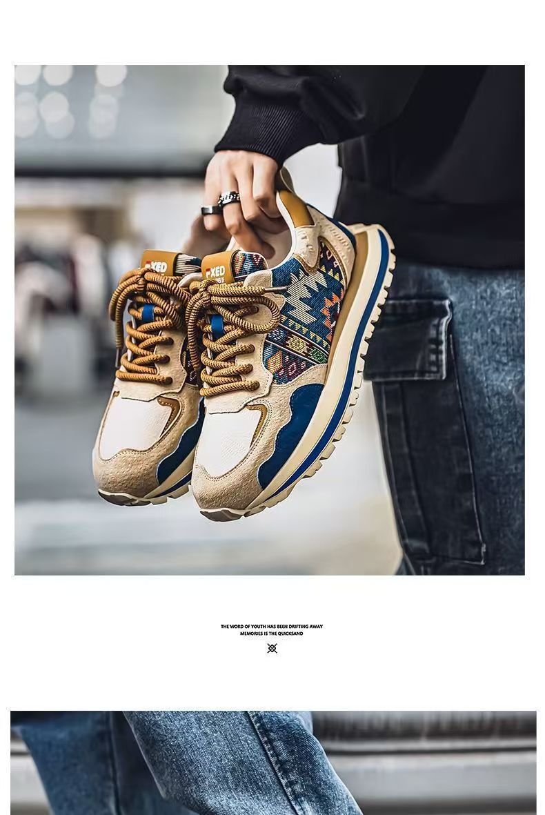 Chaussures casual pour homme à plateforme et motifs ethniques vintage detail 1