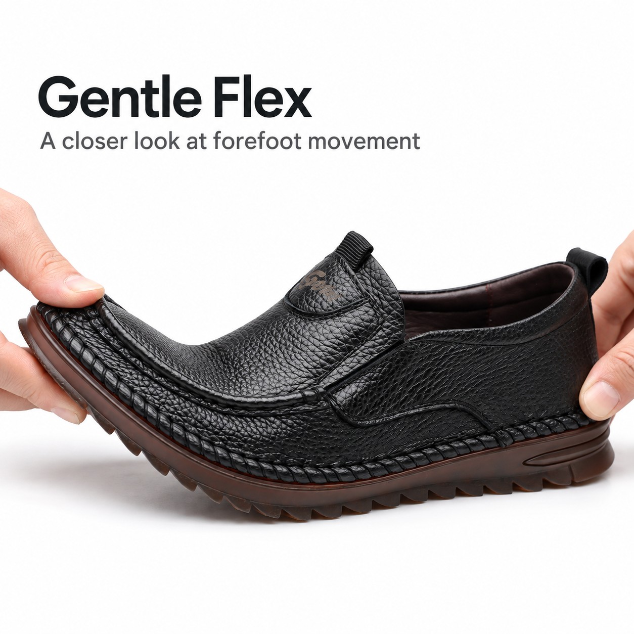 Men's Full-Grain Leather Moc-Toe Slip-On Casual Shoes detail 5
