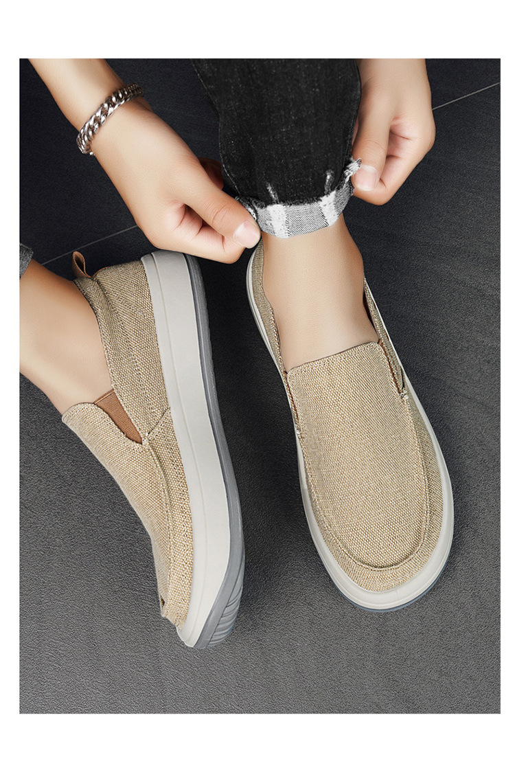 Men's Breathable Canvas Slip-On Casual Shoes detail 4