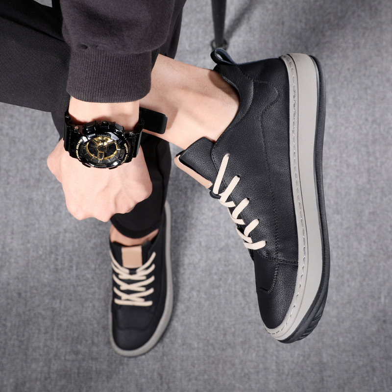 Men's Leather Lace-Up Non-Slip Casual Shoes 4