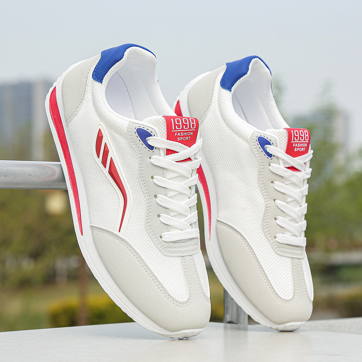 Baskets casual respirantes en mesh à blocs de couleurs pour homme 3