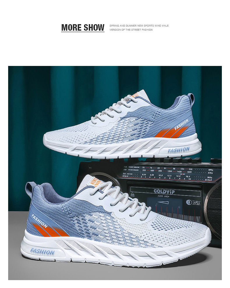 Men's Breathable Mesh Lace-Up Running Shoes detail 18