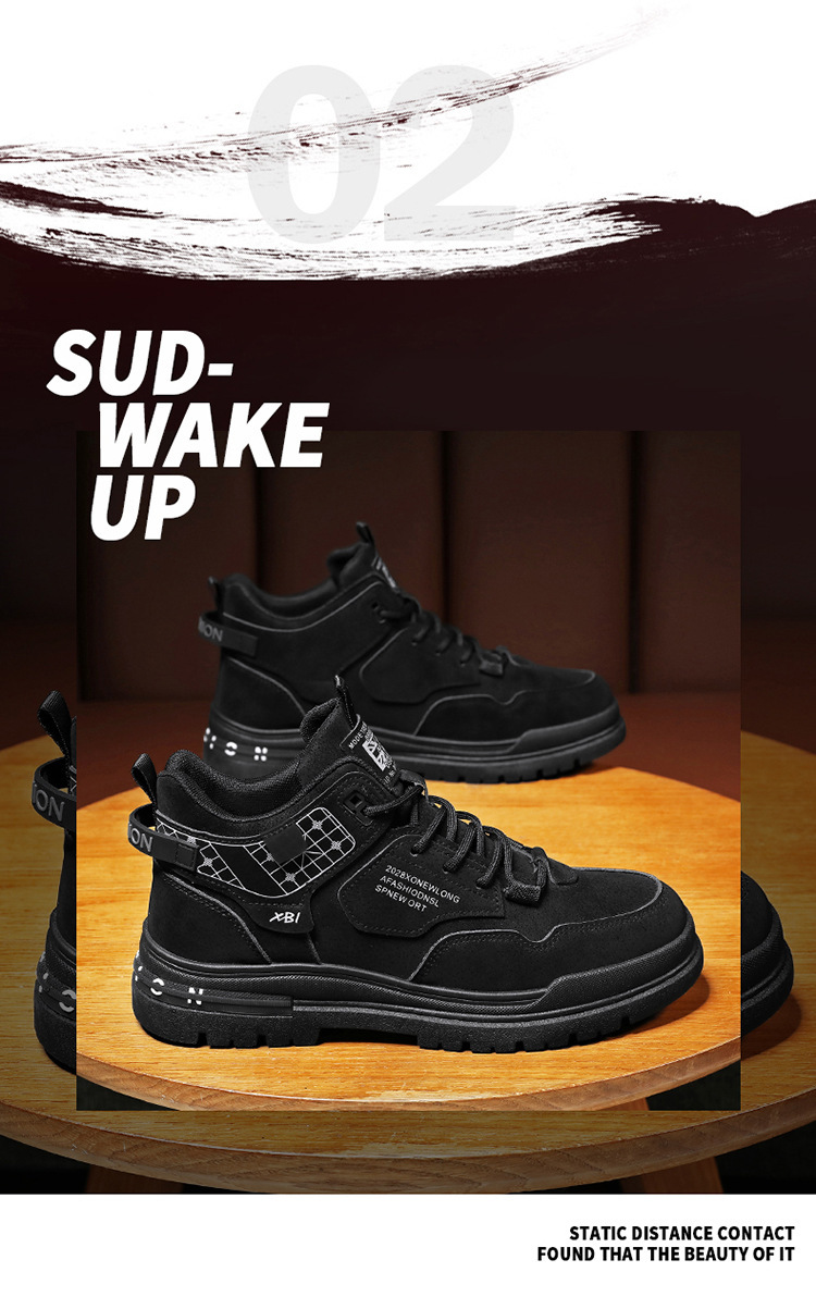 Men's Non-Slip Lace-Up PU Leather Casual Shoes detail 1