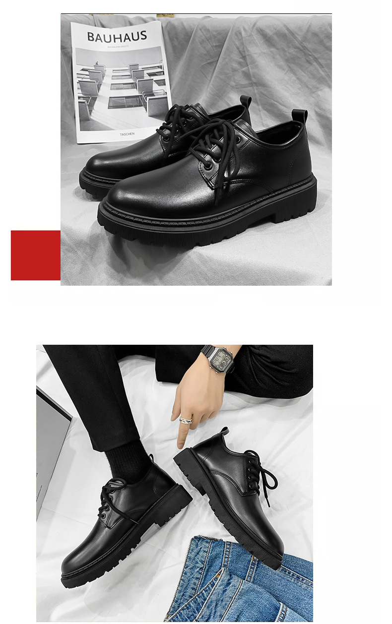 Nette schoenen voor heren met veters en antislipzool van PU-leer detail 4