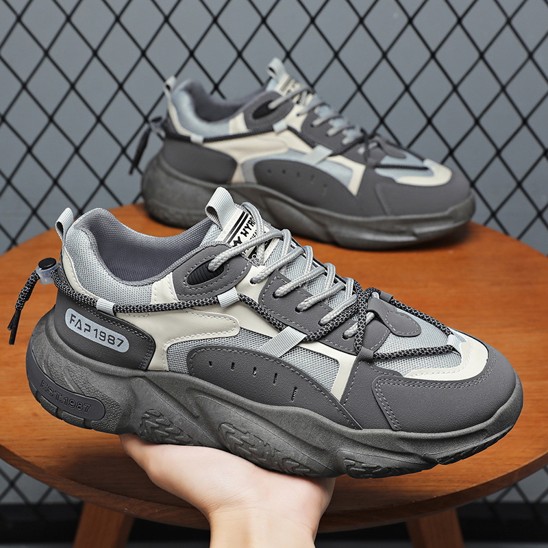 Atmungsaktive Chunky Plateau-Sneaker für Herren im Colorblock-Design 4