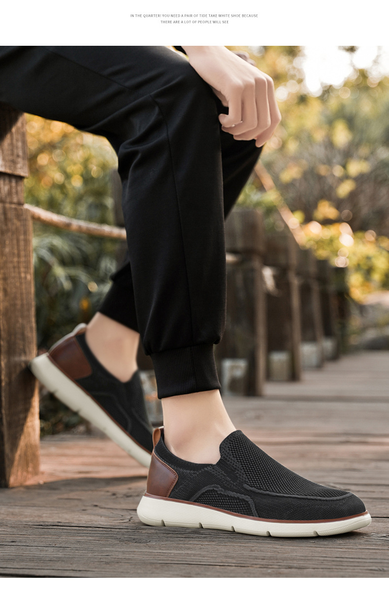 Atmungsaktive Strick-Slip-On-Freizeitschuhe für Herren detail 5
