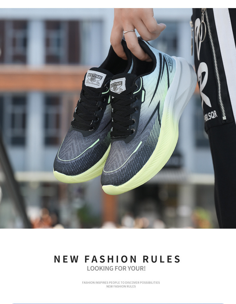 Atmungsaktive gedämpfte Herren-Laufschuhe mit Schnürung detail 17