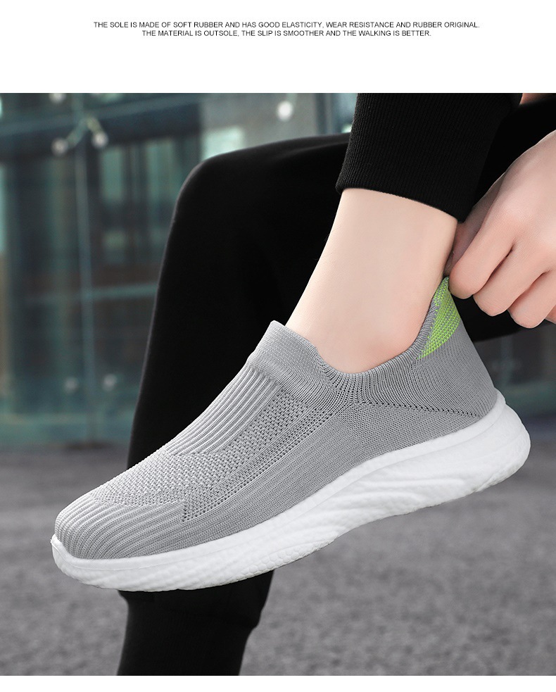 Atmungsaktive Slip-on-Freizeitschuhe aus Strick für Damen detail 11