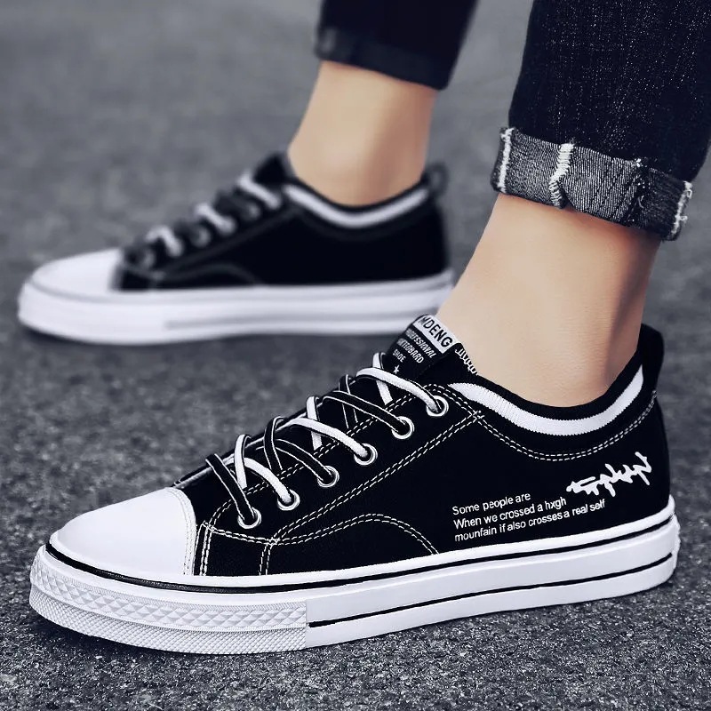 Men's Breathable Canvas Lace-Up Casual Shoes