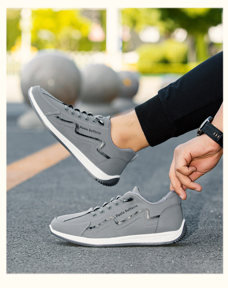 Leichte, rutschfeste Freizeitschuhe für Herren aus PU-Leder detail 4