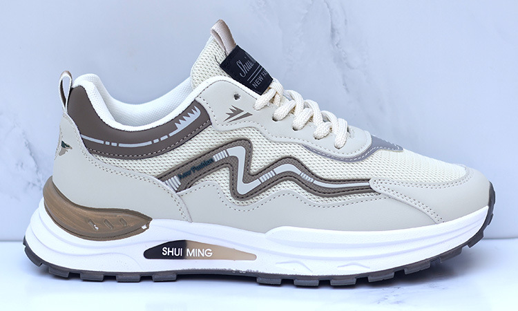 Sneakers casual da uomo traspiranti stringate con motivo color block detail 10