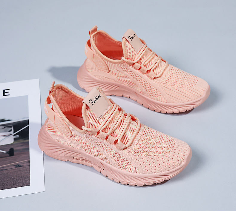 Women's Breathable Knit Lace-Up Running Shoes detail 9
