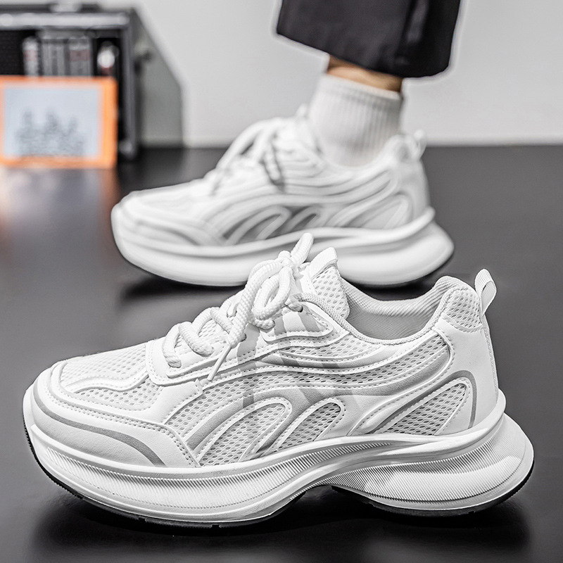 Atmungsaktive Plateau-Sneaker für Herren mit Schnürung