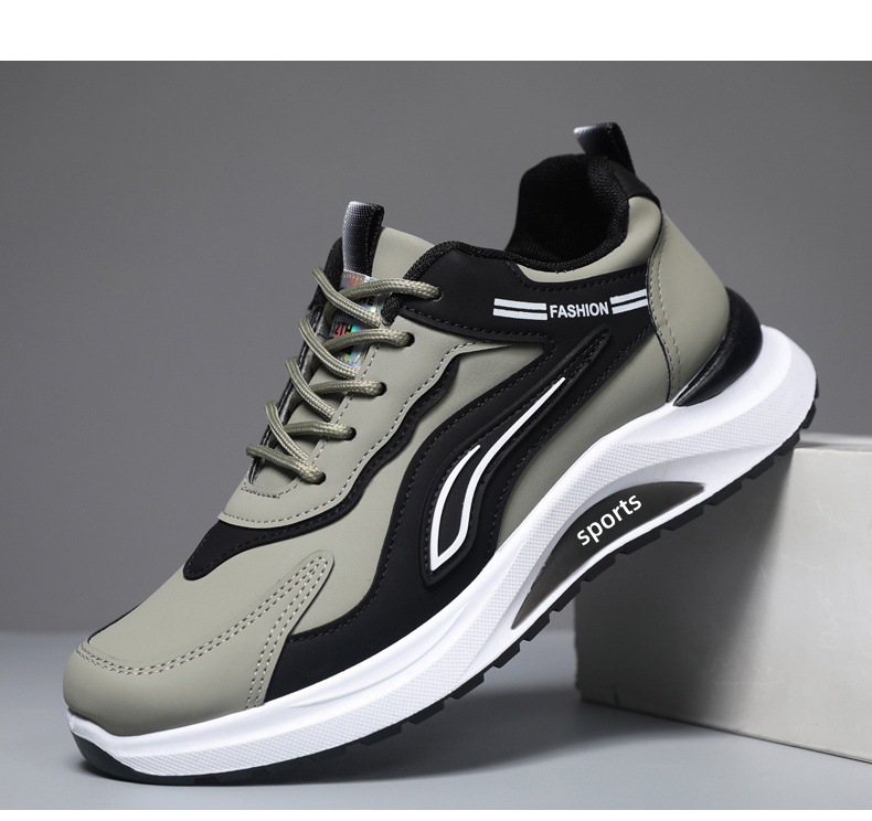 Gedämpfte Herren-Sneaker mit Schnürung im Colorblock-Design detail 7